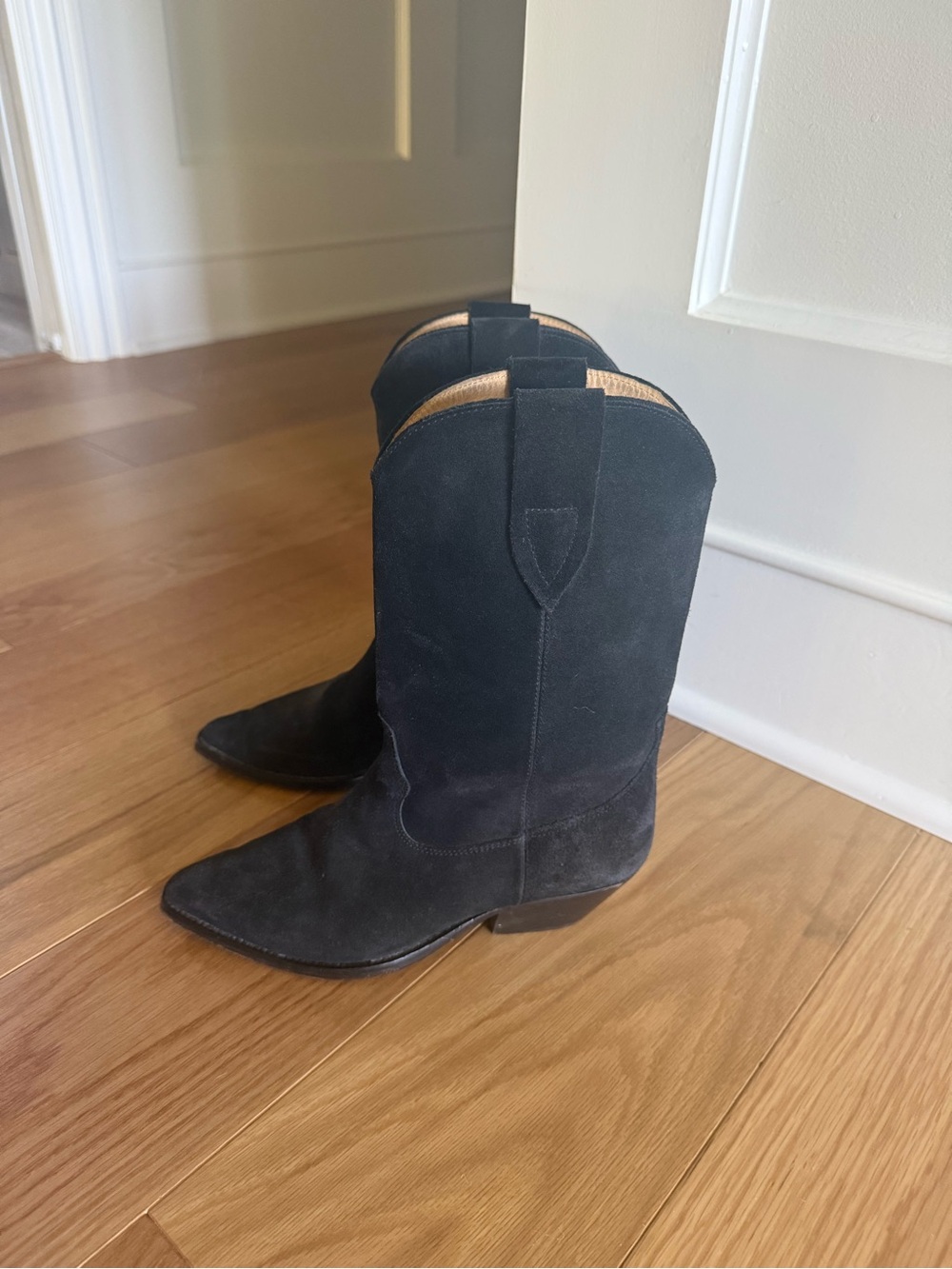 Isabel Marant Women's Black Suede Western Boots - Elegant Pointed Toe - Picture 5 of 6